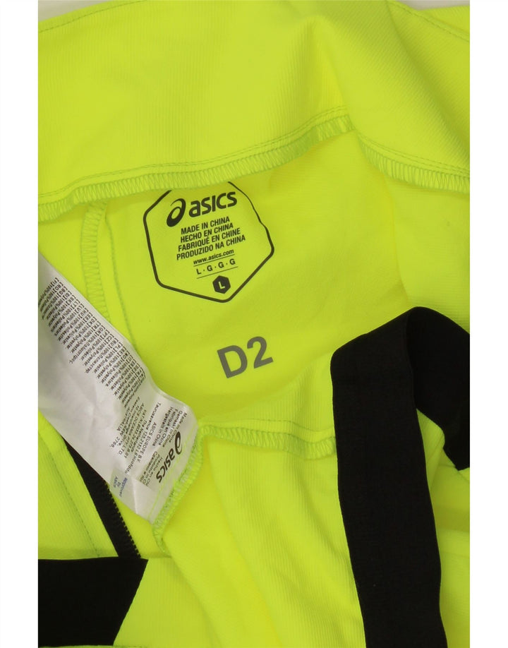 Asics Mens Sleeveless Tracksuit Top Jacket Large Green Colourblock