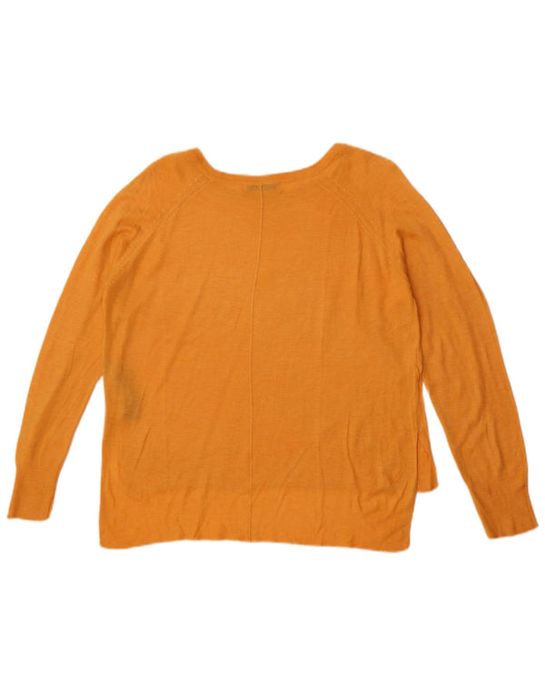 Zara Womens Boat Neck Jumper Sweater UK 12 Medium Orange Viscose