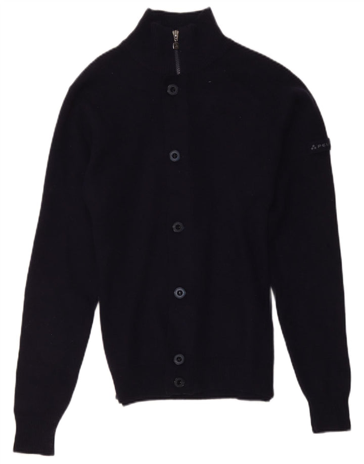 PEUTEREY Mens Cardigan Sweater Medium Navy Blue Wool