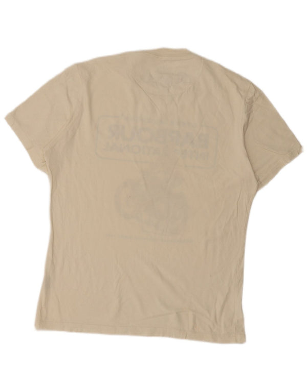 Barbour Mens Steve McQueen Graphic T-Shirt Top Large Off White