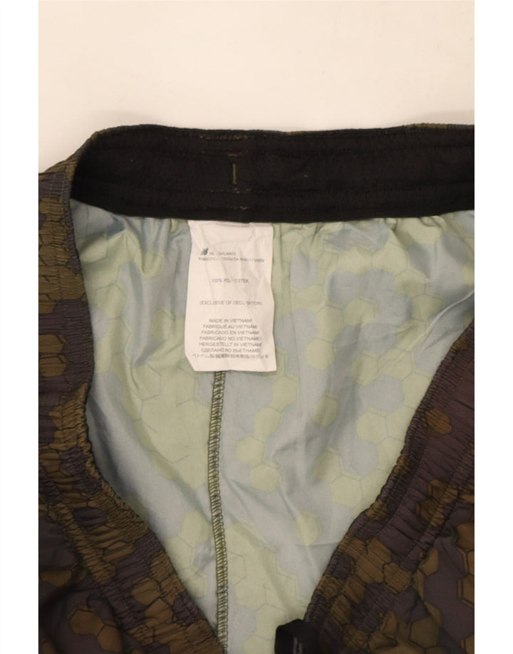 New Balance Mens Swimming Shorts Medium Khaki Geometric Polyester