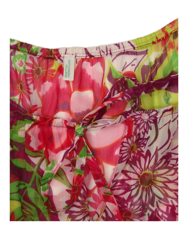 BENETTON Womens Sheath Dress UK 14 Medium Multicoloured Floral Vintage Benetton and Second-Hand Benetton from Messina Hembry 