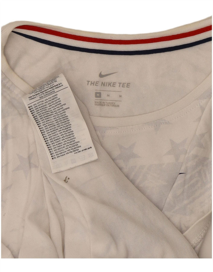 Nike Womens Graphic Vest Top UK 12 Medium White Cotton