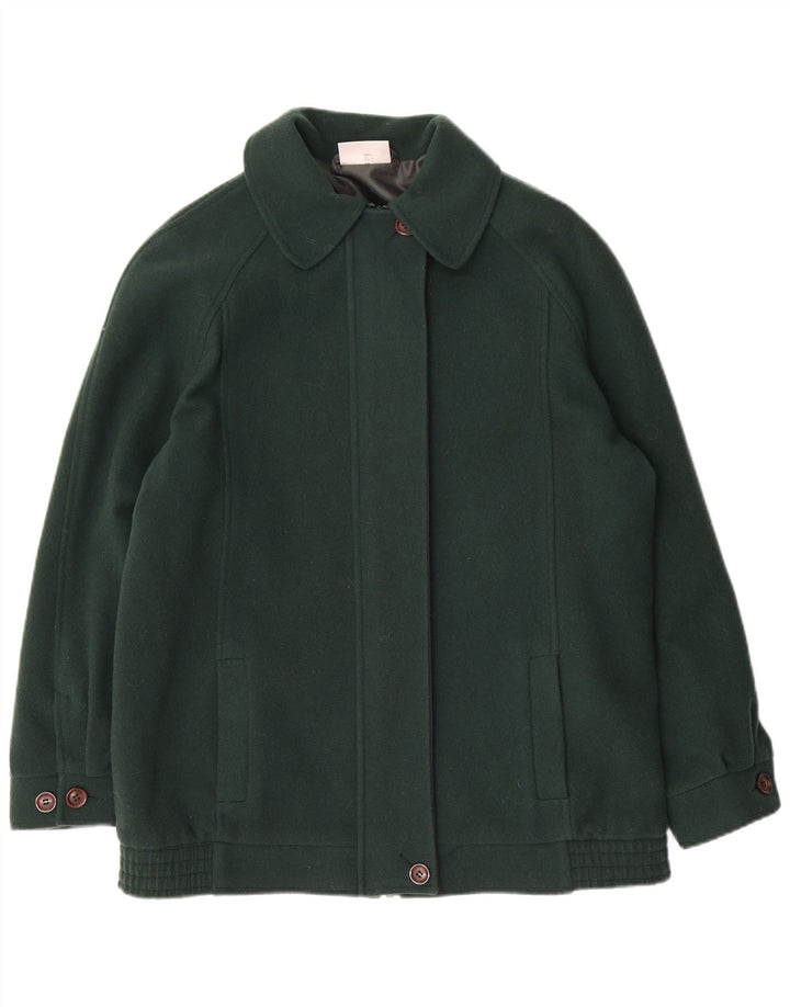 EDINBURGH Womens Oversized Overcoat UK 10 Small Green Wool