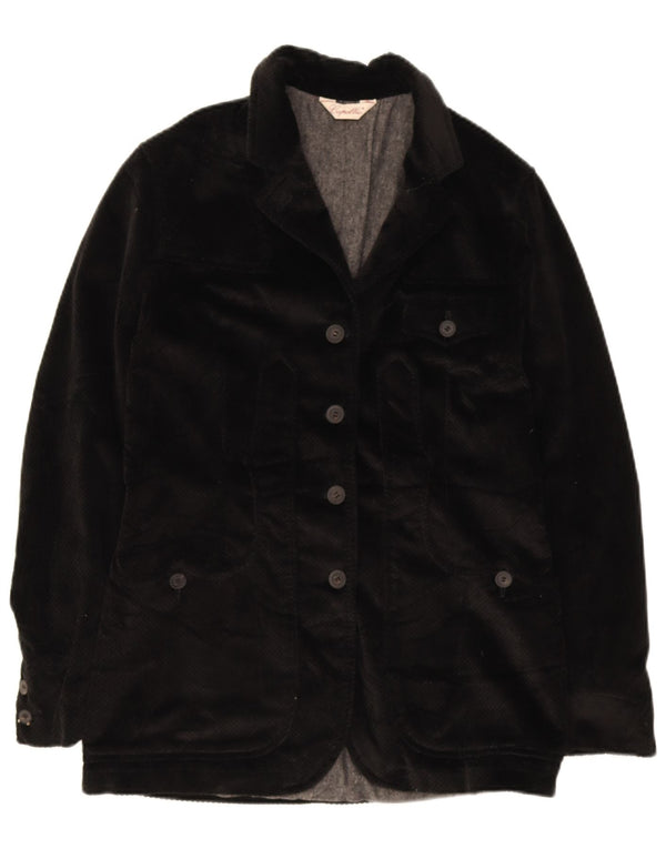 Capalbio Womens 4 Button Velvet Blazer Jacket IT 44 Medium Black Cotton
