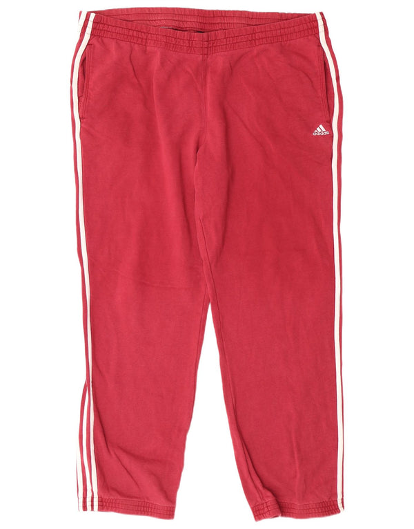 ADIDAS Mens Tracksuit Trousers 2XL Burgundy Cotton
