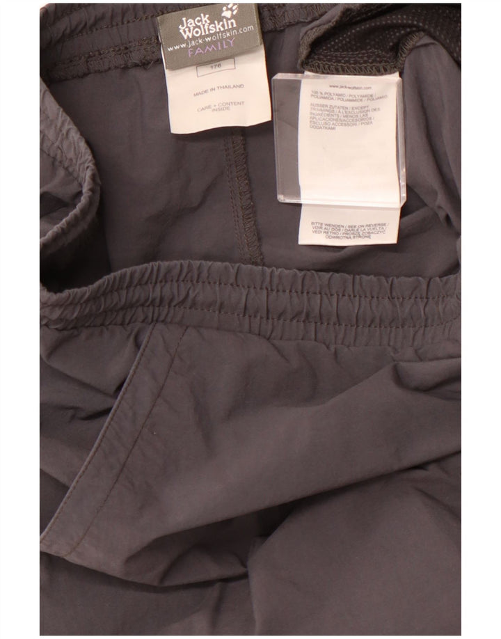 JACK WOLFSKIN Boys Sport Shorts 15-16 Years Grey Polyamide