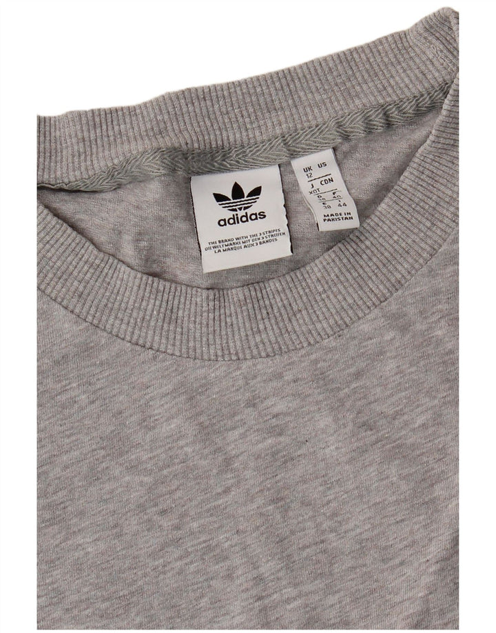 Adidas Womens Oversized T-Shirt Top UK 12 Medium Grey Flecked