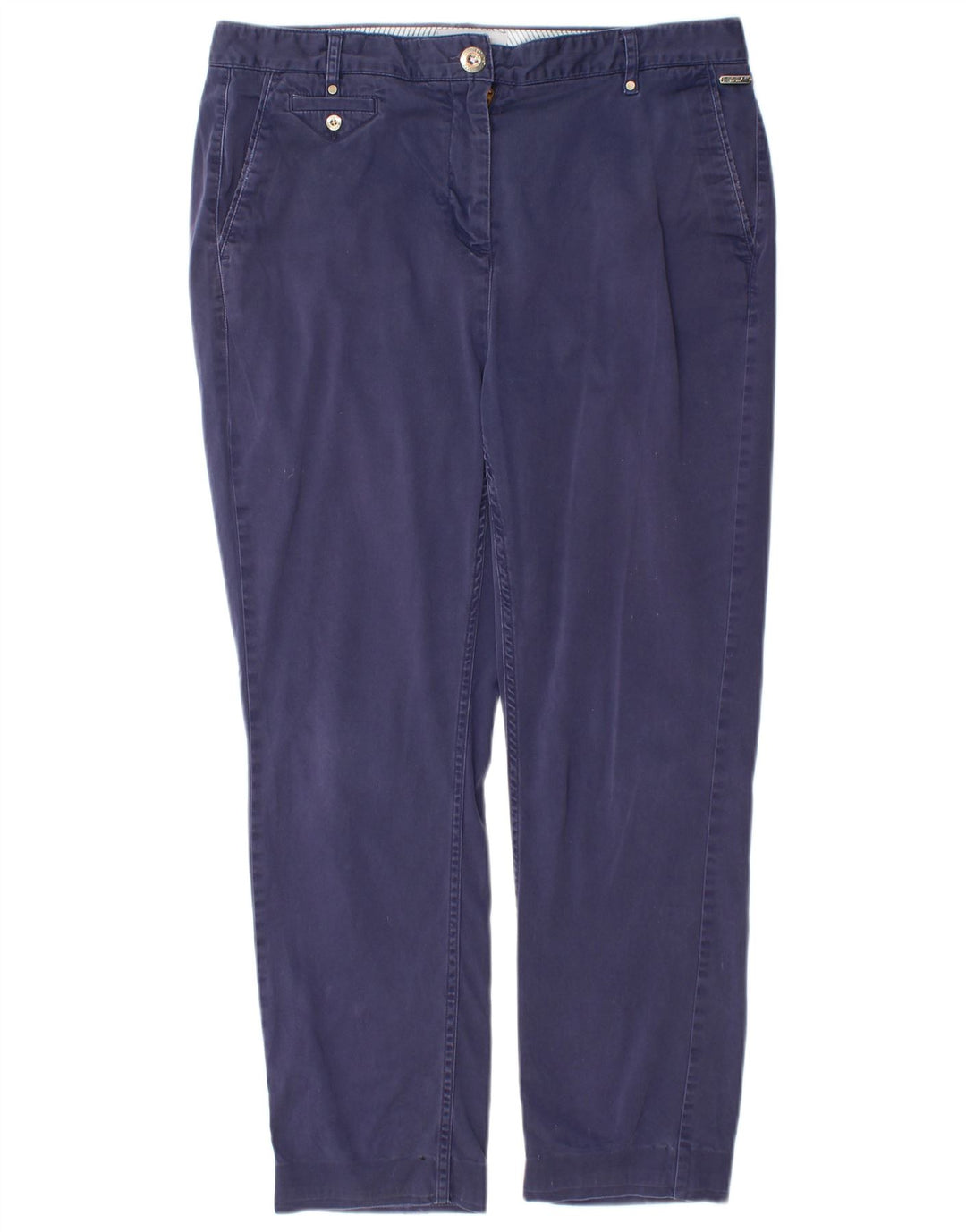 MARKS & SPENCER Womens Chino Trousers UK 12 Medium W30 L26 Navy Blue