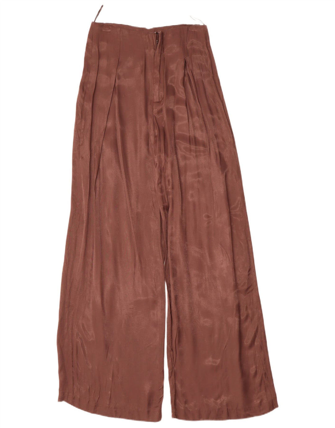 ZARA Womens Wide Leg Casual Trousers XS W24 L30 Brown Viscose