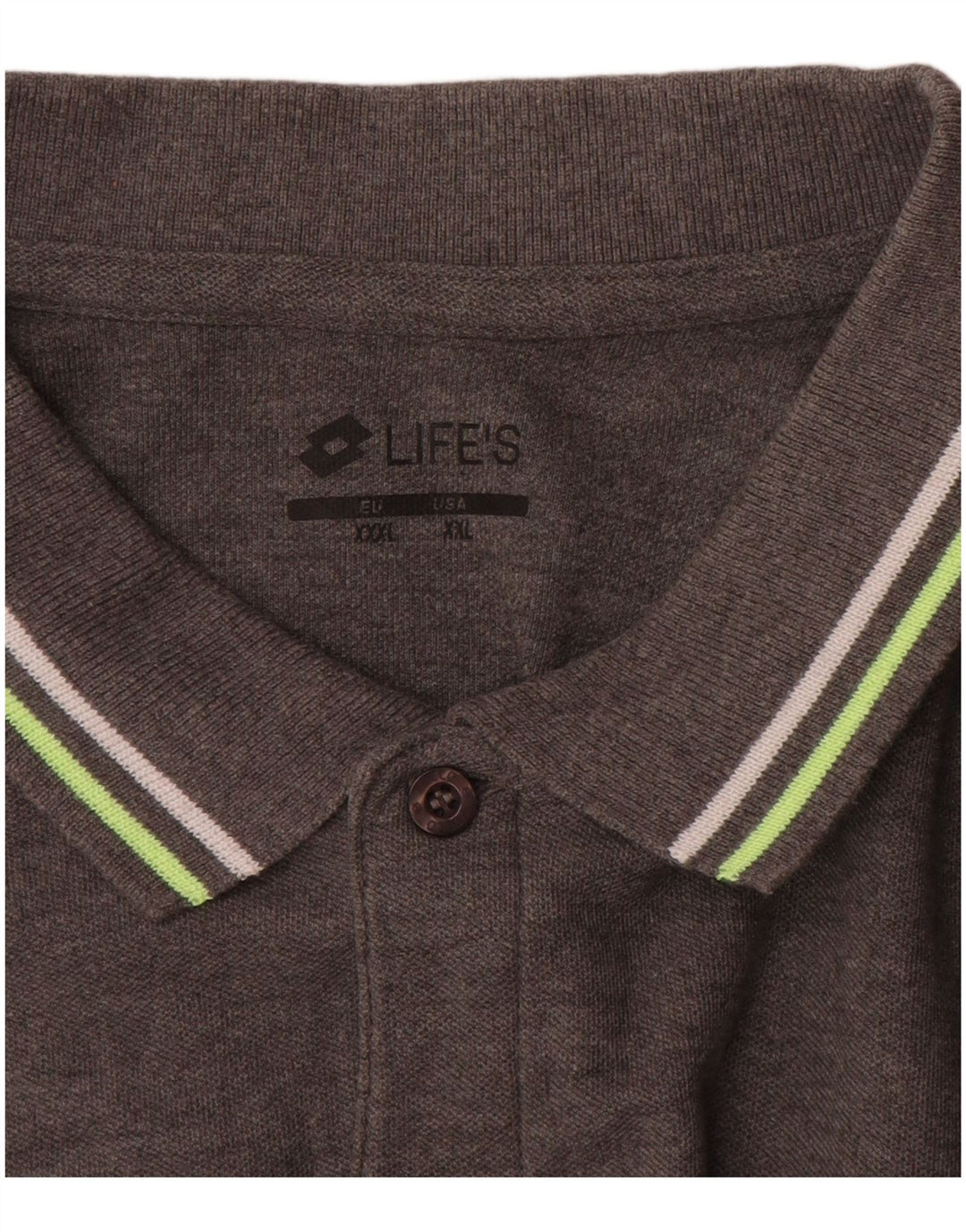 LOTTO Mens Polo Shirt 2XL Grey Cotton