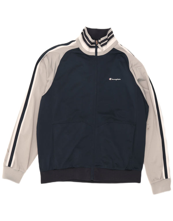 Champion Mens Tracksuit Top Jacket XL Navy Blue Colourblock