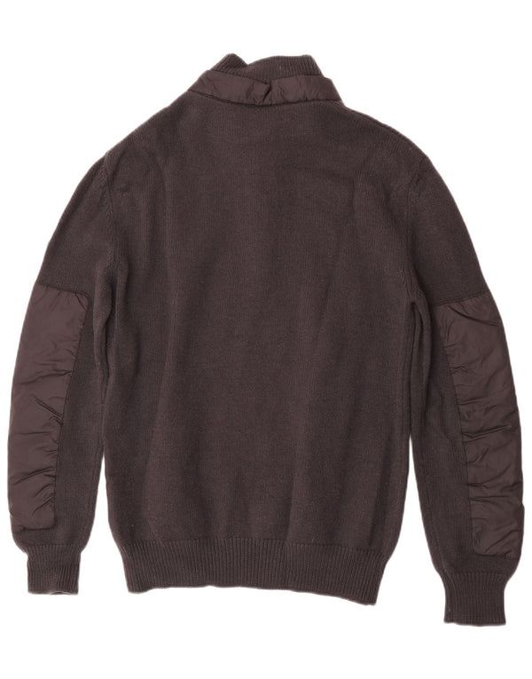 Moncler Mens Zip Neck Jumper Sweater Large Grey Wool