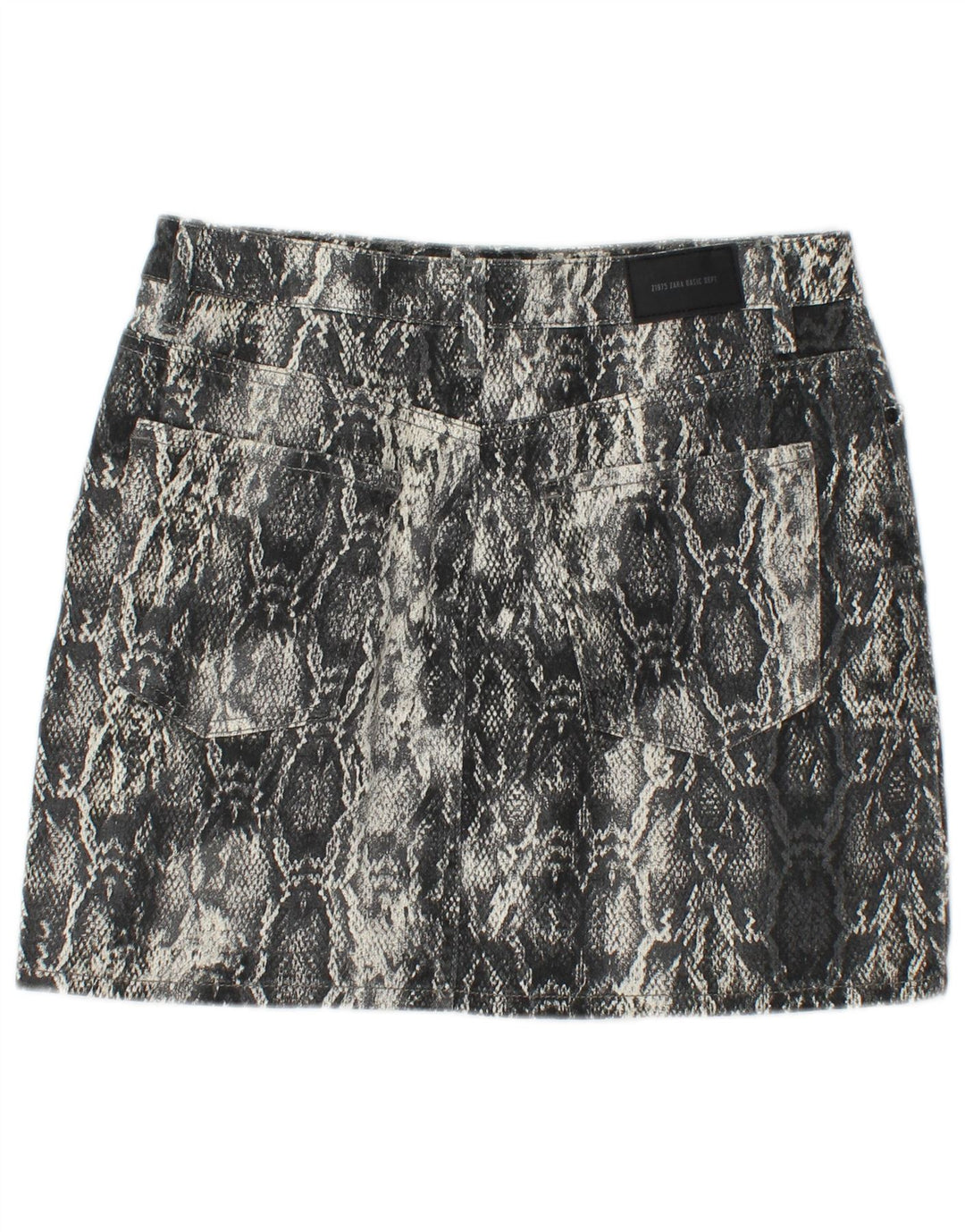 ZARA Womens Mini Skirt Medium W30  Grey Animal Print Cotton