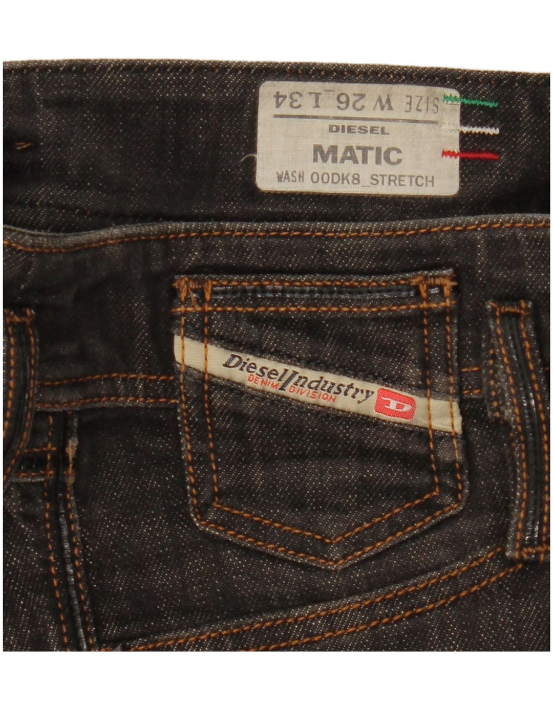 Diesel Womens Matic Straight Jeans W26 L31 Black Cotton