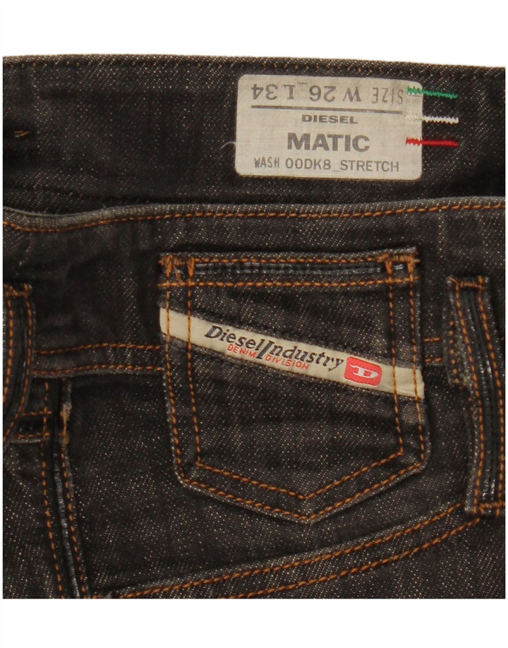 Diesel Womens Matic Straight Jeans W26 L31 Black Cotton