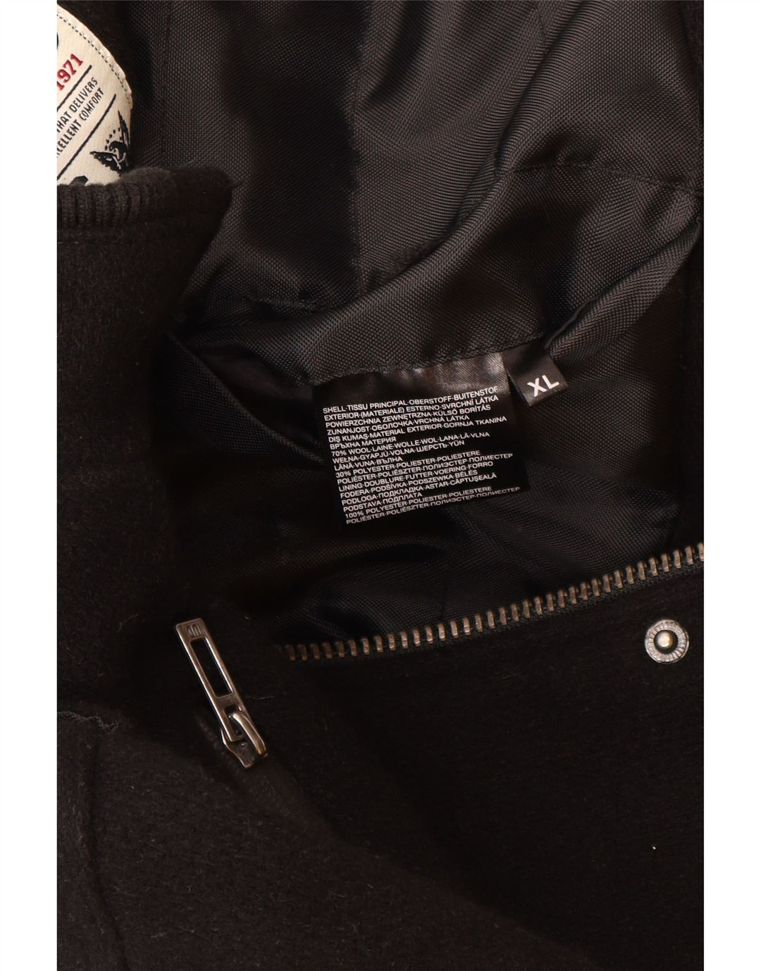 ANGELO LITRICO Mens Military Bomber Jacket UK 42 XL Black Wool