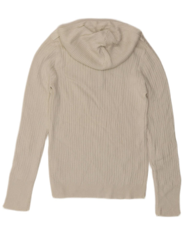 CALVIN KLEIN JEANS Womens Hooded Jumper Sweater UK 18 XL White Cotton