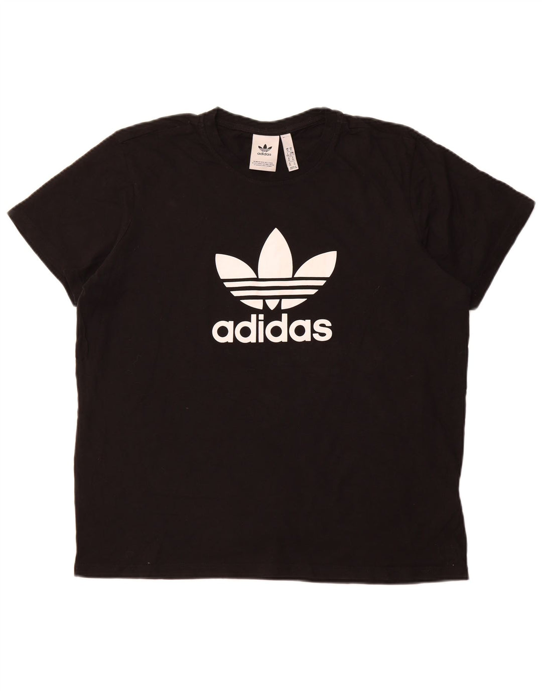 ADIDAS Womens Graphic T-Shirt Top UK 18 XL Black Cotton