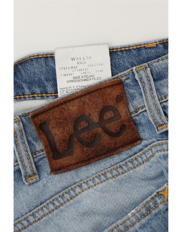 Lee Mens Knox Straight Jeans W34 L34 Blue Cotton