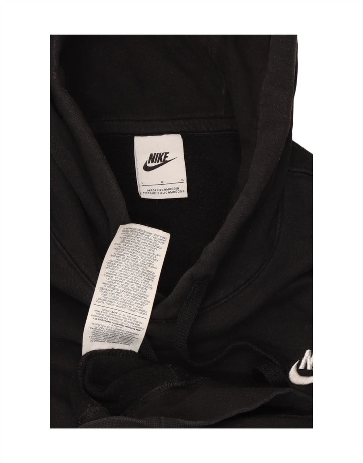 NIKE Mens Hoodie Jumper Large Black Cotton
