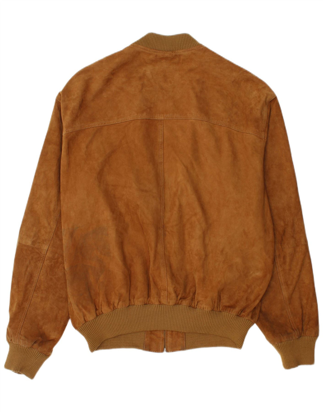 Vintage Mens Suede Bomber Jacket IT 54 2XL Brown Leather