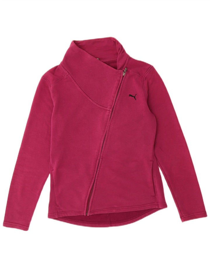 Puma Womens Tracksuit Top Jacket UK 12 Medium Pink Cotton