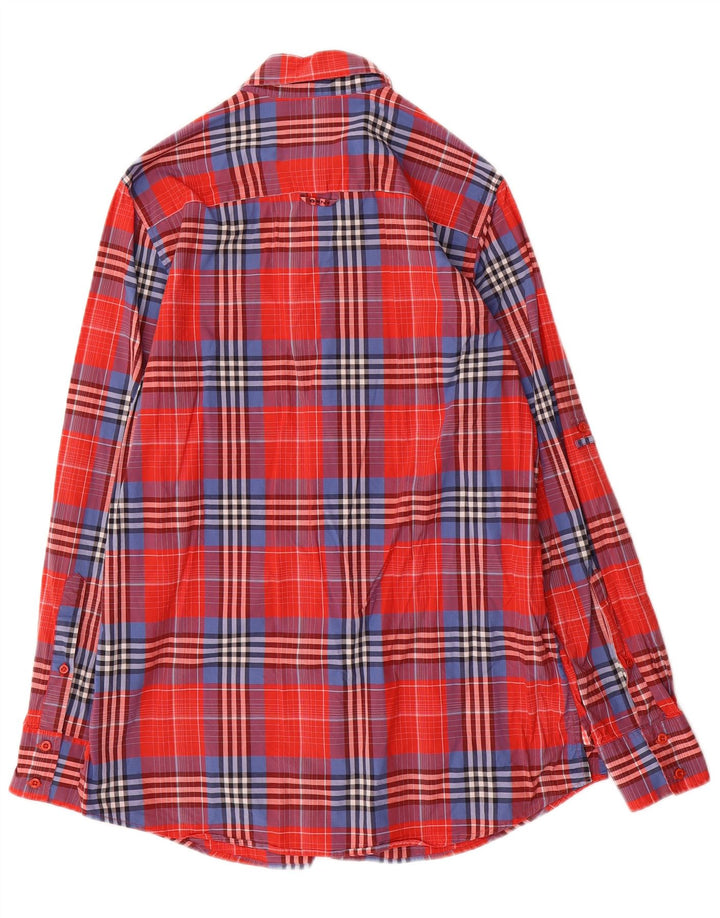 GANT Womens Shirt UK 12 Medium Red Check Cotton