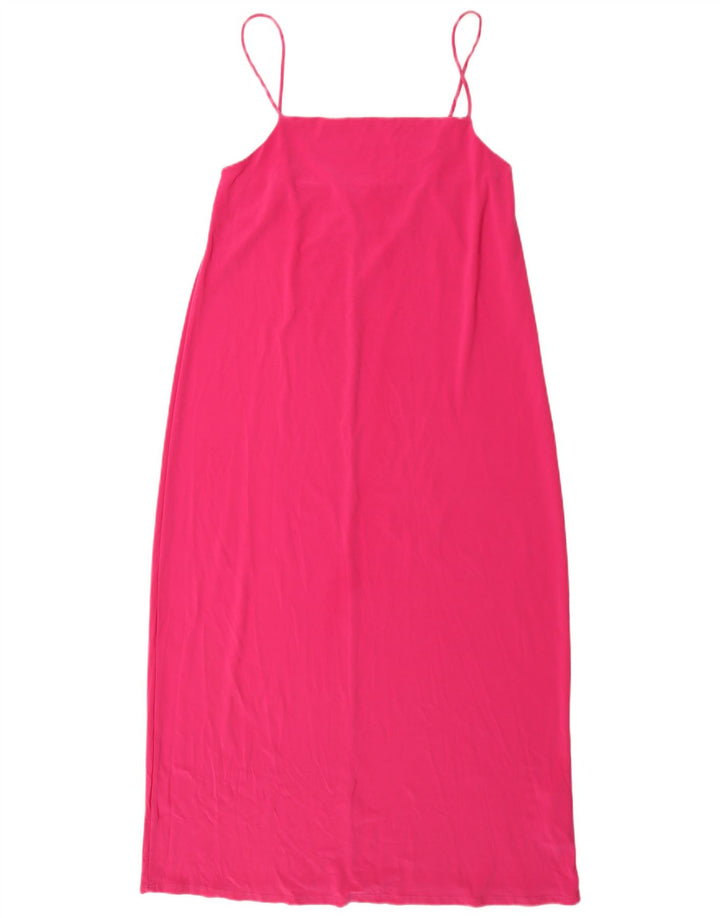 Zara Womens Slip Dress UK 14 Medium Pink Polyester