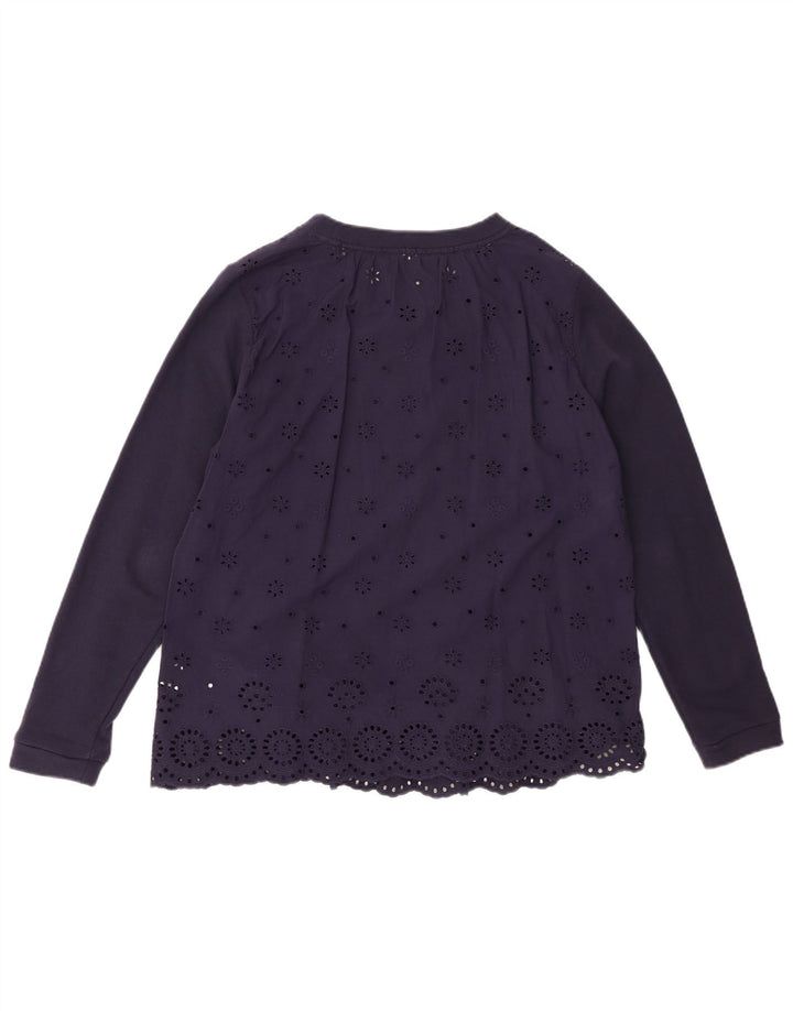 JOULES Womens Blouse Top UK 12 Medium Navy Blue Cotton