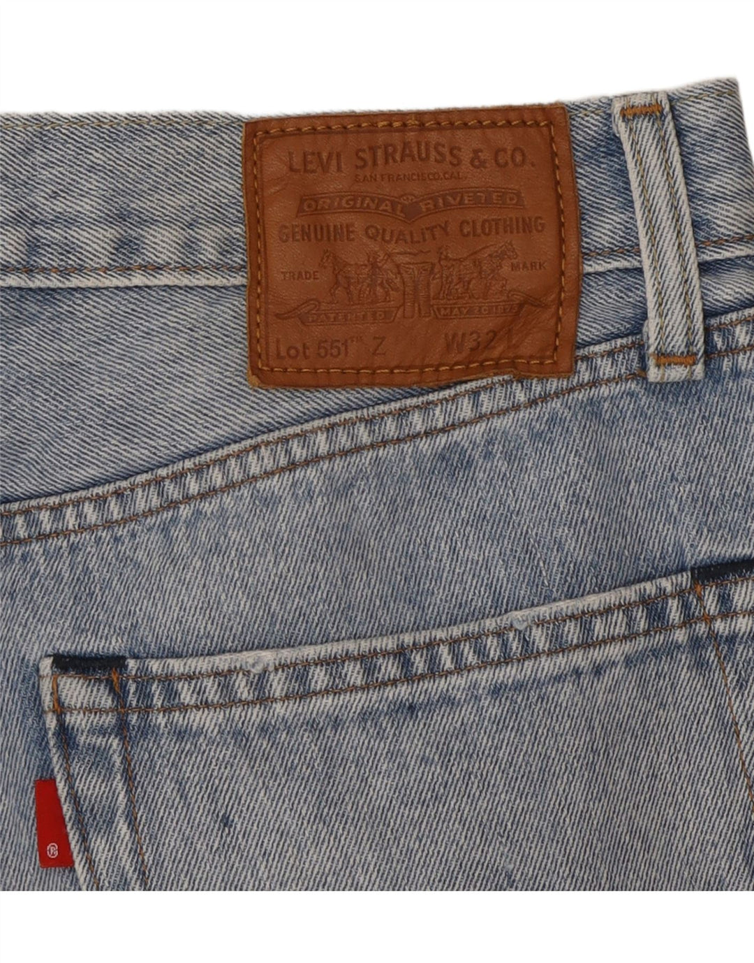 LEVI'S Mens 551 Straight Jeans W32 L27 Blue Cotton