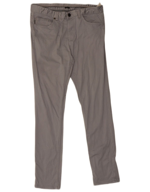 Zara Mens Slim Casual Trousers EU 44 Large W34 L31 Grey Cotton