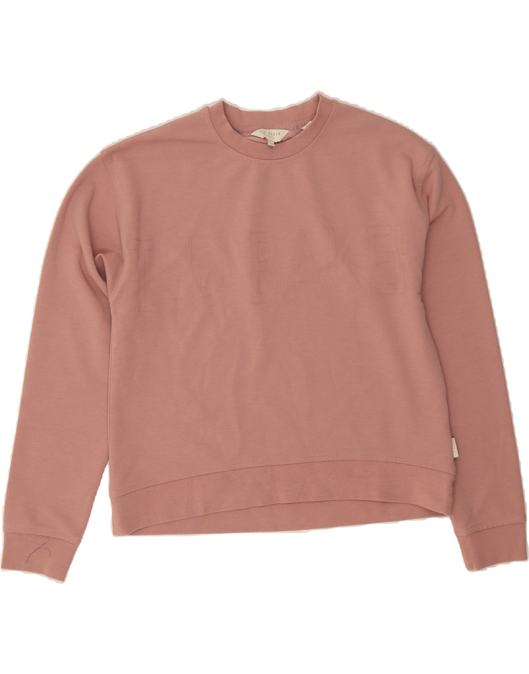 TED BAKER Womens Oversized Graphic Sweatshirt Jumper Size 1 XS Pink Vintage Ted Baker and Second-Hand Ted Baker from Messina Hembry 