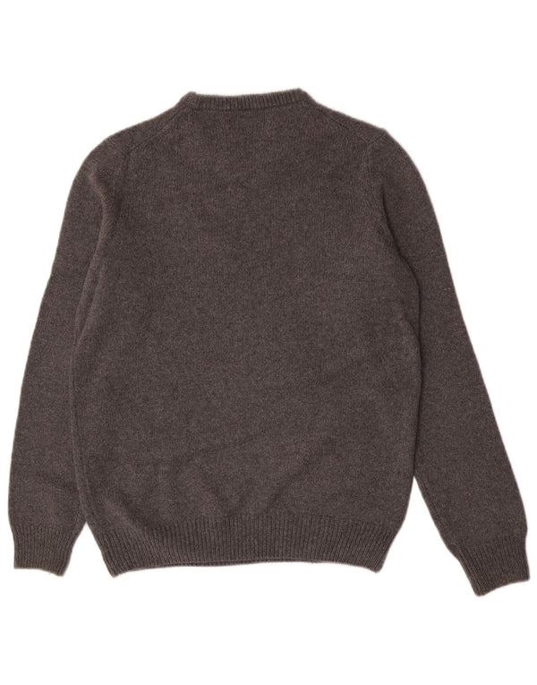 Trussardi Womens Crew Neck Jumper Sweater UK 16 Large Grey Wool