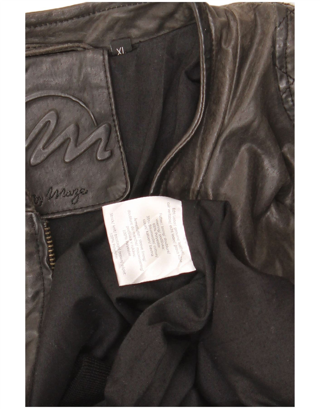 MAZE Mens Suede Bomber Jacket UK 38 Medium Grey Leather