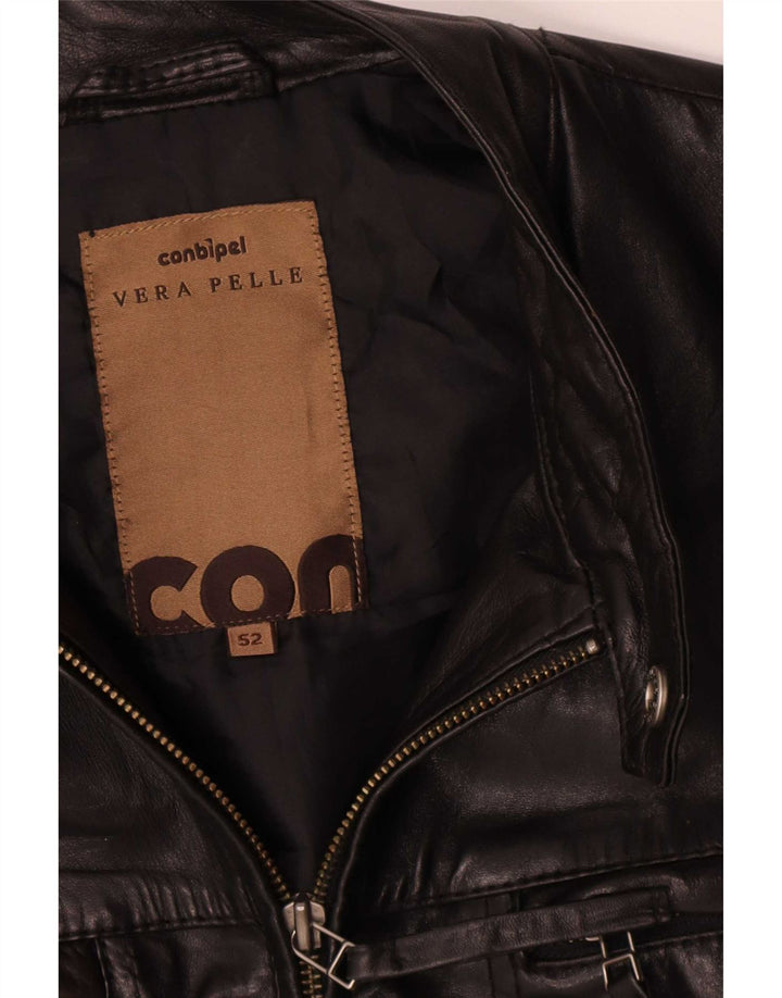 Conbipel Mens Leather Jacket IT 52 Large Black