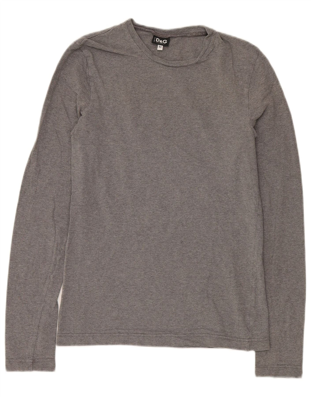 Dolce & Gabbana Womens Top Long Sleeve UK 12 Medium Grey Cotton