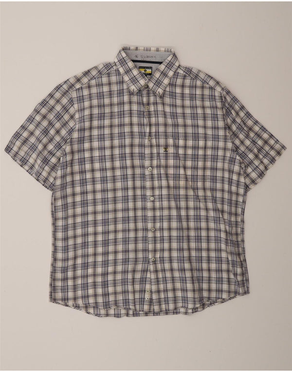 Navigare Mens Short Sleeve Shirt Large Blue Check