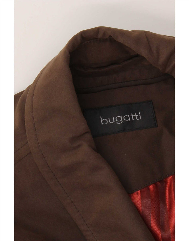 Bugatti Mens Overcoat EU 54 2XL Brown Polyester