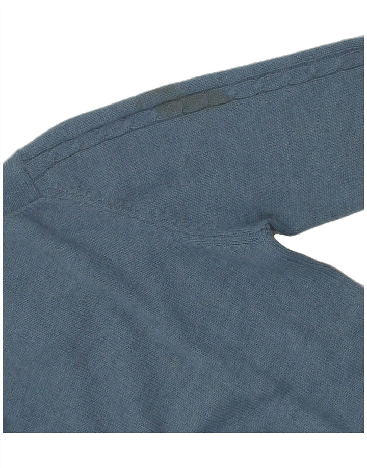 VINTAGE Mens V-Neck Jumper Sweater Medium Blue Vintage Vintage and Second-Hand Vintage from Messina Hembry 