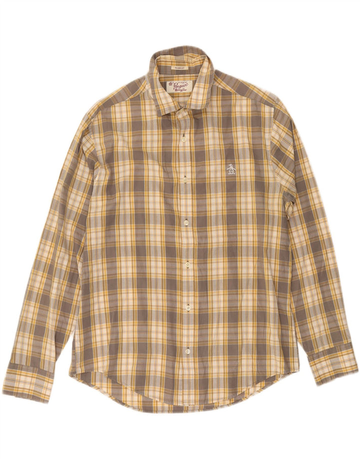 Penguin Mens Classic Fit Shirt Large Grey Check