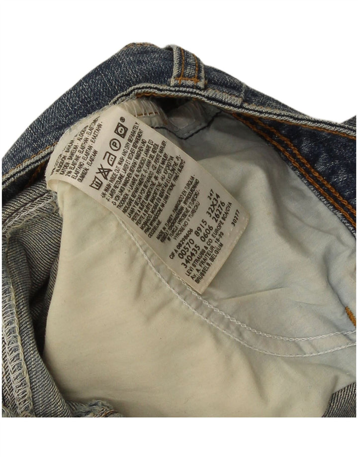 Levi's Womens 570 Straight Jeans W32 L31 Blue Cotton