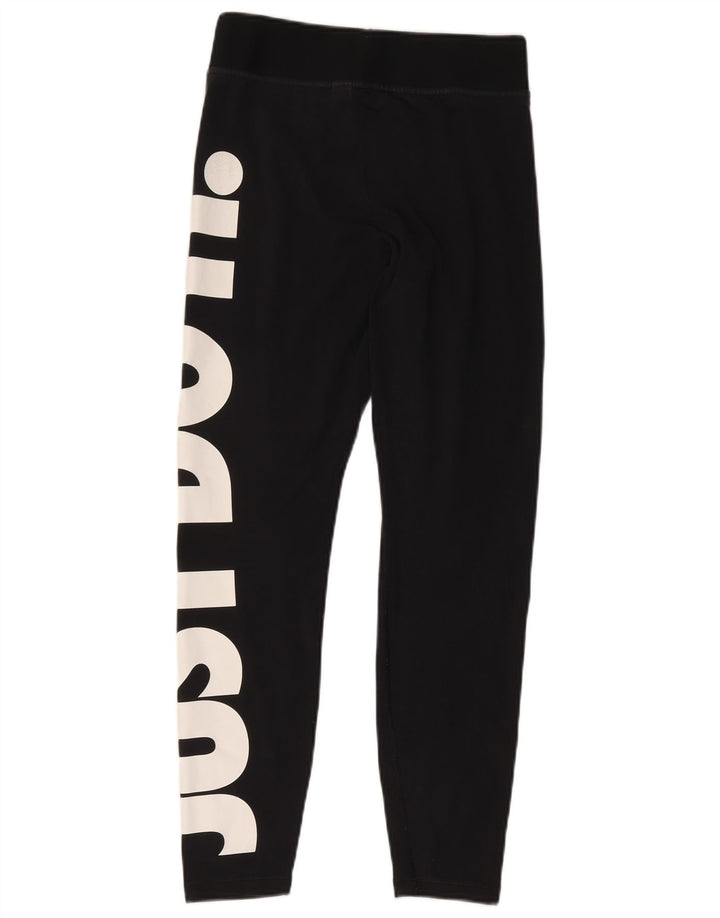 Nike Womens Graphic Leggings UK 12 Medium Black Polyester