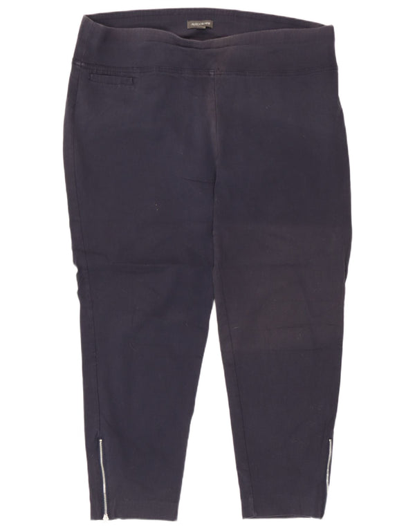 Marks & Spencer Womens Cropped Trousers UK 20 2XL W38 L25 Navy Blue