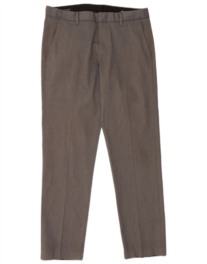 BONOBOS Mens Slim Casual Trousers W31 L30 Grey Cotton