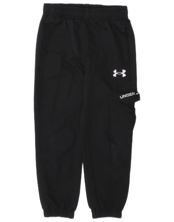 UNDER ARMOUR Boys Graphic Tracksuit Trousers Joggers 3-4 Years  Black