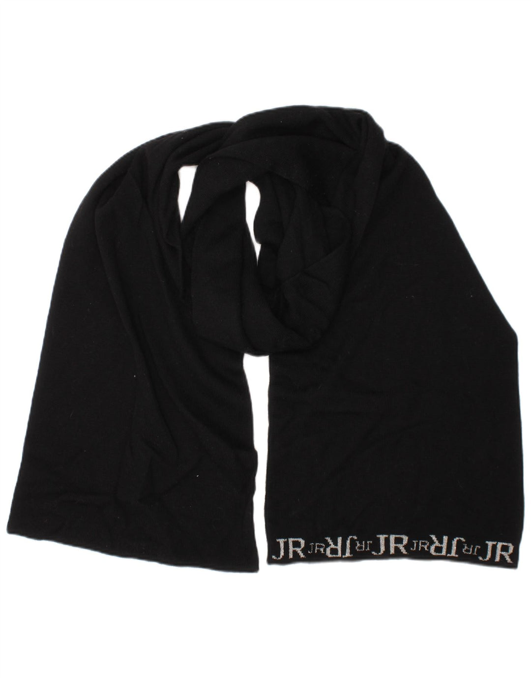 RICHMOND Mens Graphic Rectangle Scarf One Size Black Wool Classic