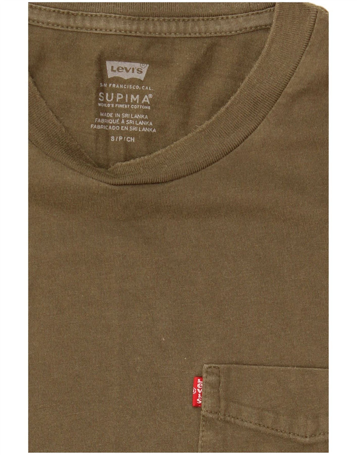 Levi's Mens T-Shirt Top Small Khaki Cotton