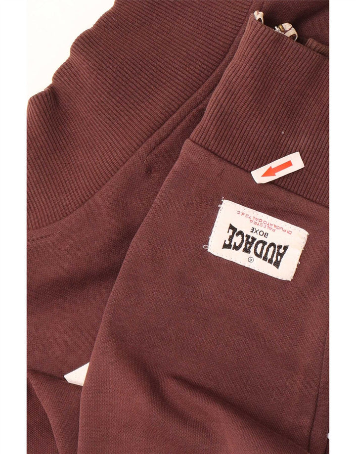 Vintage Mens Graphic Tracksuit Top Jacket Medium Brown Cotton