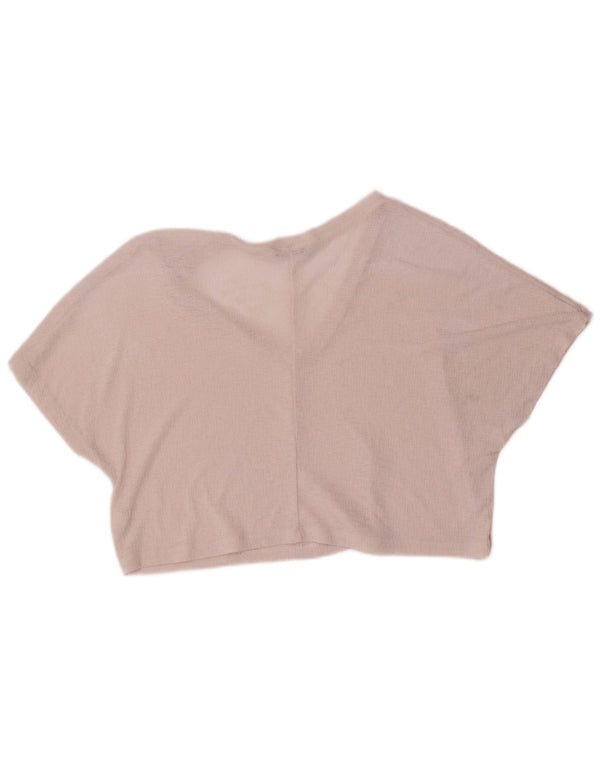 Zara Womens Crop Oversized Blouse Top UK 10 Small Pink Polyester